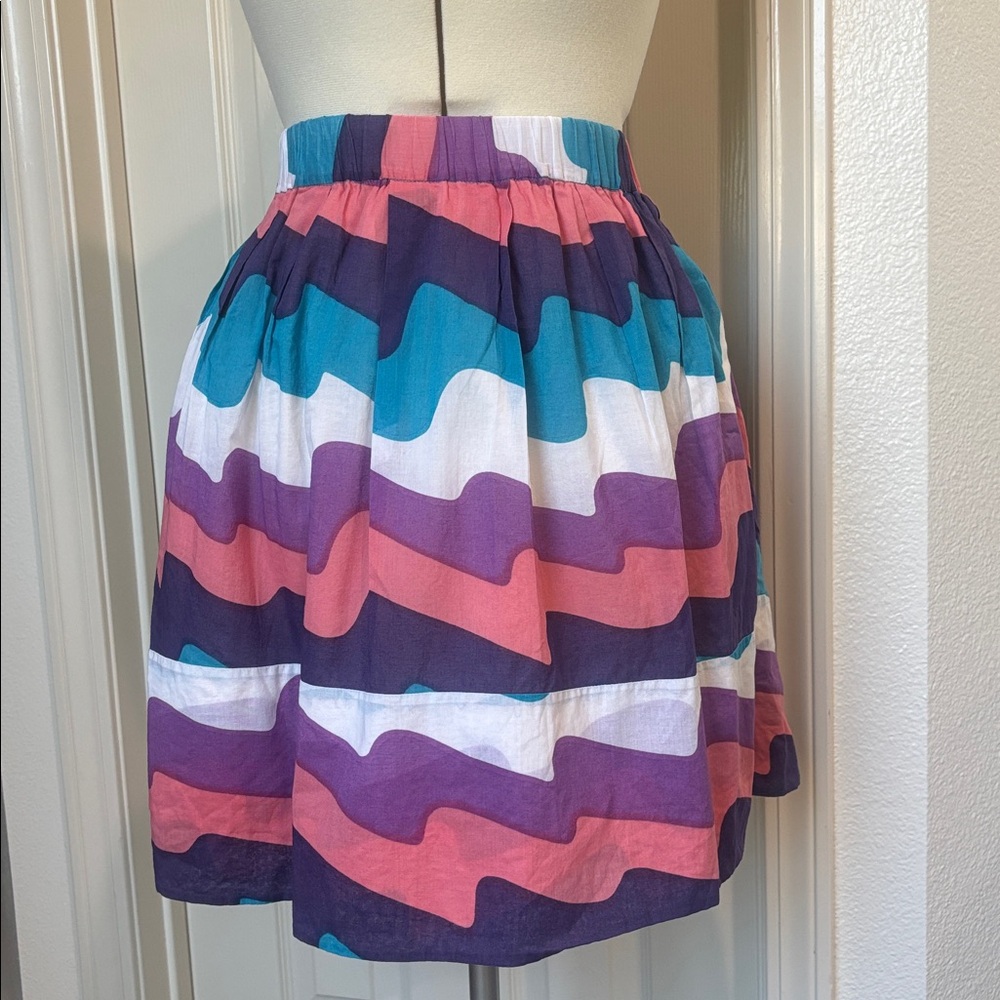 Marc By Marc Jacobs Colorful Wave Pattern Midi Skirt